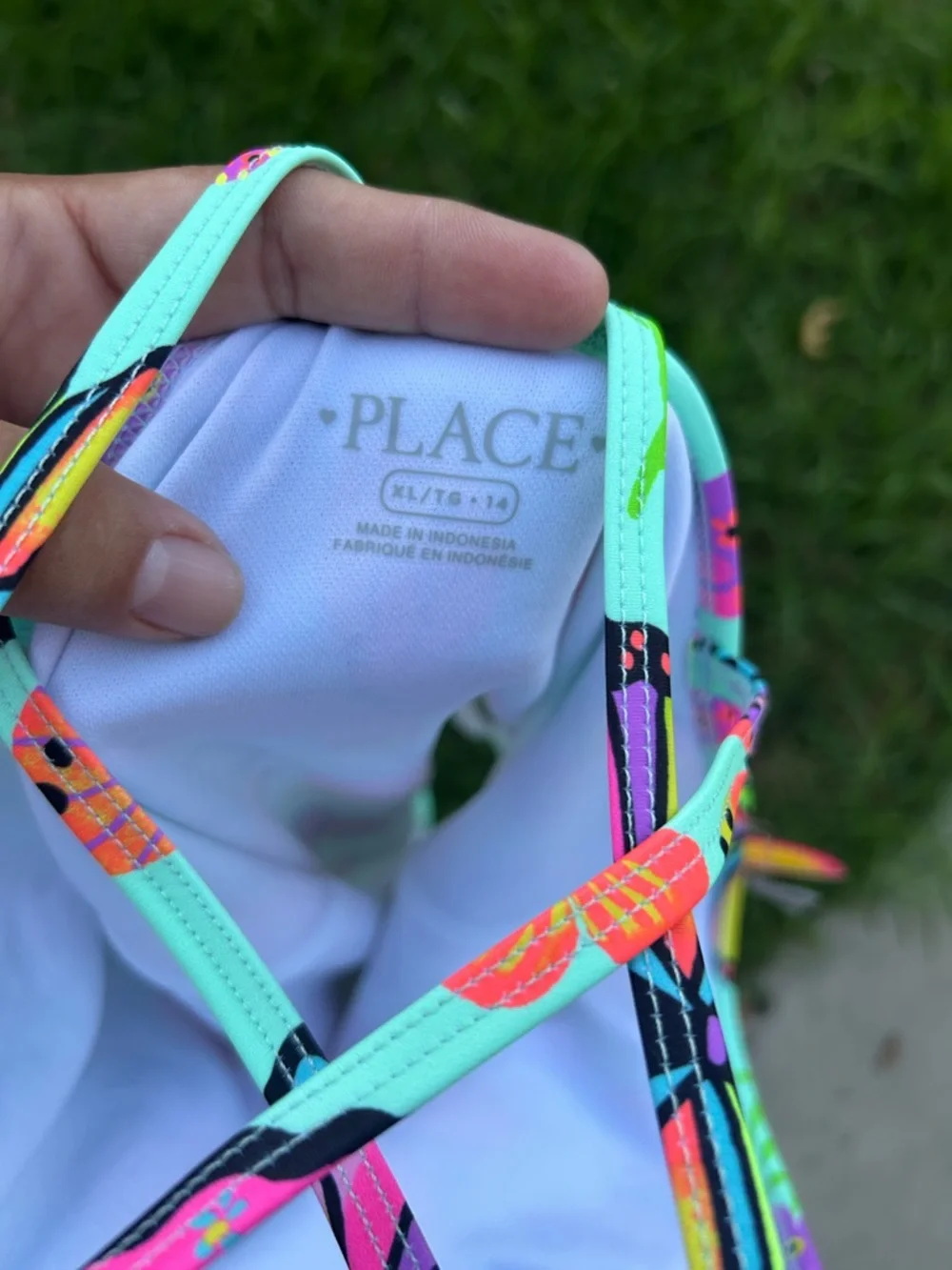 The children’s place Girls' Butterfly Print One-Piece Swimsuit - Aqua & Neon